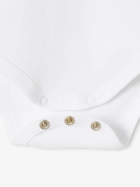 Lot De 5 Bodies En Interlock Bébé Manches Courtes Ouverture US BASICS Lot Blanc - Vertbaudet – Image 4