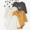 Lot De 5 Bodies Manches Longues Bébé Ouverture Naissance Lot Cannelle - Vertbaudet