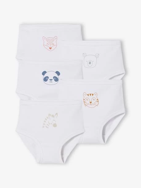 Lot De 5 Culottes Bébé Pur Coton Spécial Couches BASICS Lot Blanc - Vertbaudet