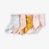 Lot De 5 Paires De Chaussettes à Fleurs Bébé Fille BASICS Lot Curcuma - Vertbaudet