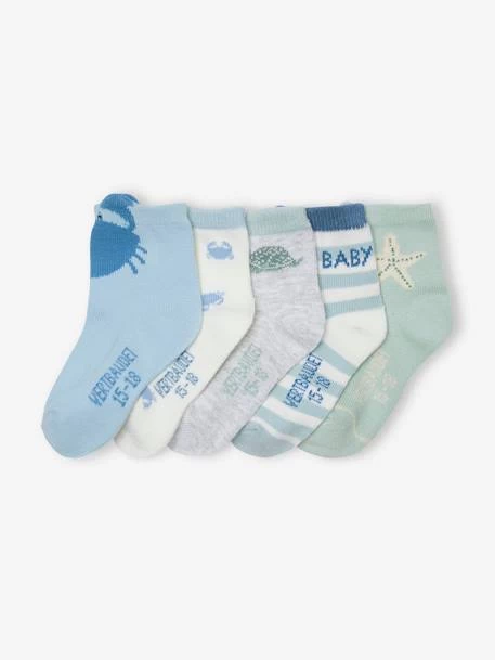 Lot De 5 Paires De Chaussettes "sea Baby" Bébé Vert D'eau - Vertbaudet – Image 2