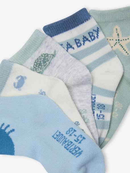 Lot De 5 Paires De Chaussettes "sea Baby" Bébé Vert D'eau - Vertbaudet – Image 3