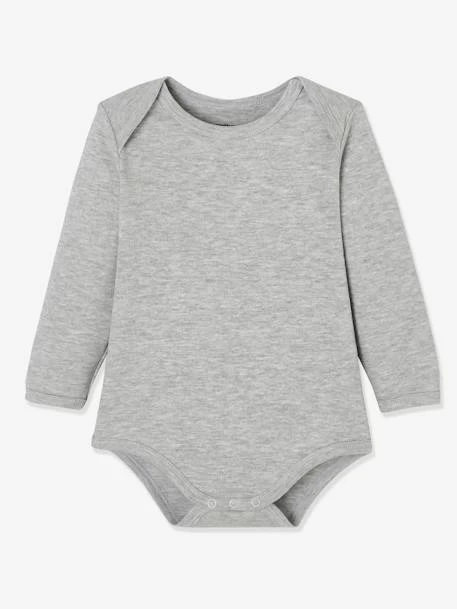 Lot De 7 Bodies Manches Longues Ouverture US Bébé BASICS Lot Vert Grisé - Vertbaudet – Image 3