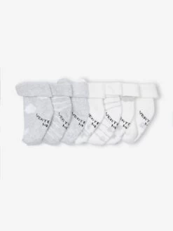 Lot De 7 Paires De Chaussettes "nuages Et Ours" Bébé BASICS Gris Chiné - Vertbaudet