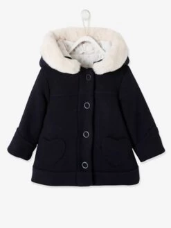 Manteau à Capuche Bébé Fille Encre - Vertbaudet