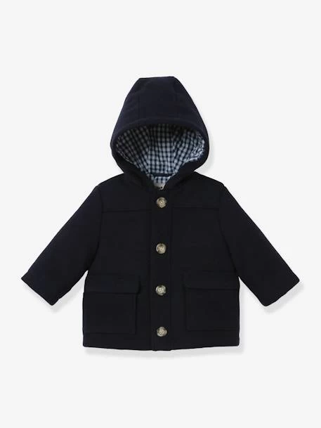 Manteau Bébé CYRILLUS En Laine Majoritaire Marine - Cyrillus