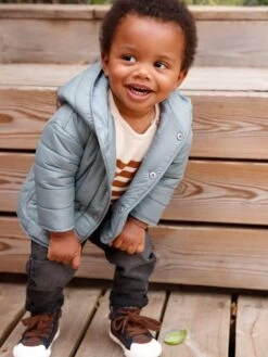 Manteau Bébé Matelassé Avec Capuche Kaki - Vertbaudet