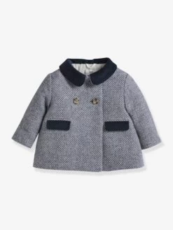 Manteau Chic Bébé CYRILLUS En Lainage Marine - Cyrillus