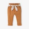 Pantalon Avec Ceinture En Tissu Bébé Vert Grisé - Vertbaudet