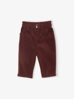 Pantalon Bébé En Velours Rouge - Vertbaudet