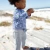 Pantalon Bébé Fille Rayé à Taille élastiquée Bleu électrique - Vertbaudet