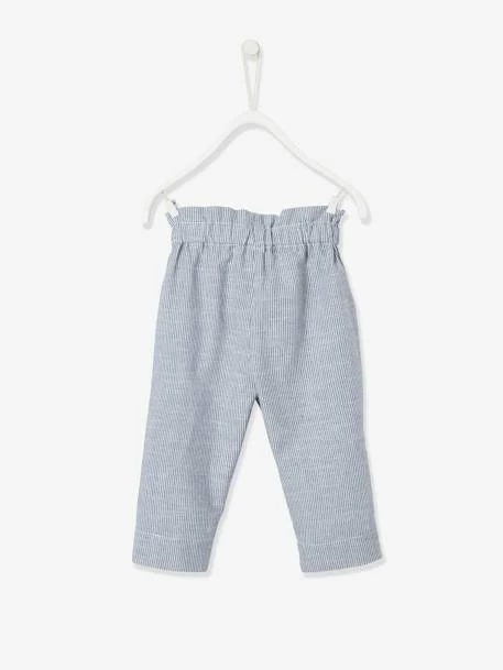 Pantalon Bébé Fille Rayé à Taille élastiquée Bleu électrique - Vertbaudet – Image 4