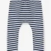 Pantalon Bébé Rayé En Tubique - PETIT BATEAU Bleu - Petit Bateau