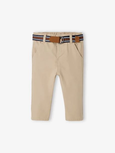 Pantalon De Cérémonie Bébé Avec Ceinture Beige - Vertbaudet