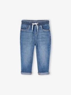 Pantalon En Denim Bébé Taille élastiquée Denim Brut - Vertbaudet