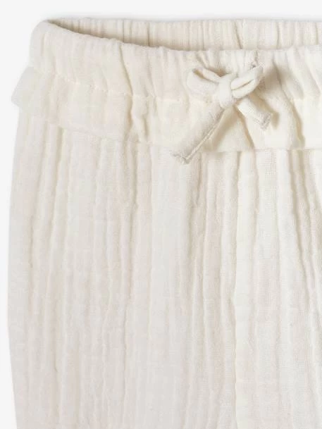 Pantalon En Gaze De Coton Bébé Rose Pâle - Vertbaudet – Image 3