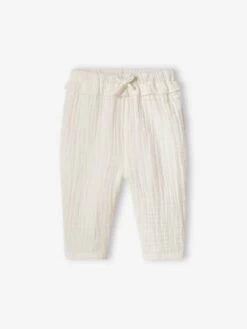 Pantalon En Gaze De Coton Bébé Rose Pâle - Vertbaudet
