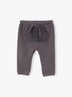 Pantalon En Molleton Bébé Poche En Velours Anthracite - Vertbaudet