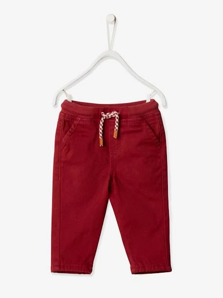 Pantalon En Sergé Doublé Bébé Garçon Bourgogne - Vertbaudet