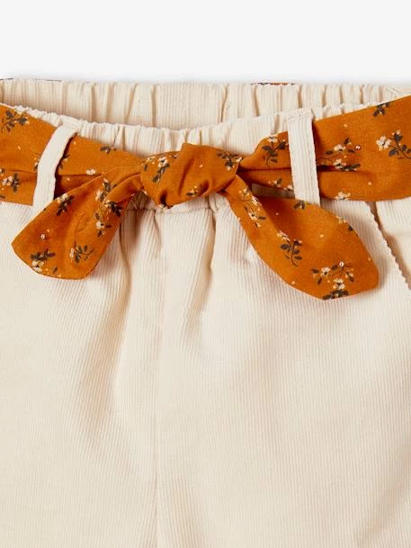 Pantalon En Velours Bébé Avec Ceinture En Tissu Beige Clair - Vertbaudet – Image 3