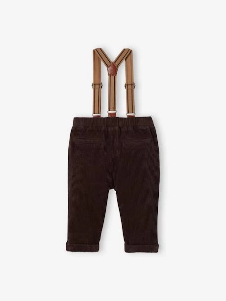 Pantalon En Velours Côtelé Bébé Chocolat - Vertbaudet – Image 3