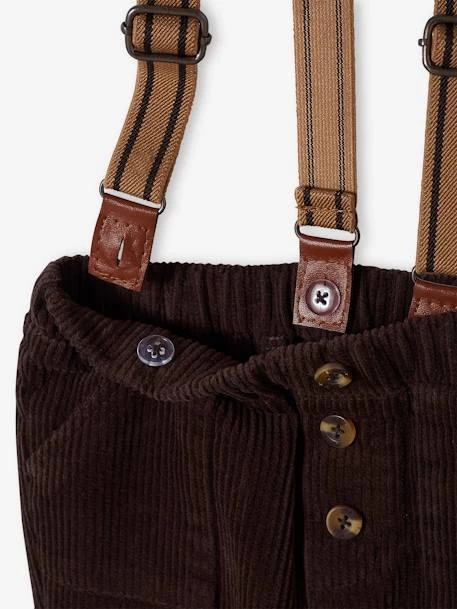 Pantalon En Velours Côtelé Bébé Chocolat - Vertbaudet – Image 4