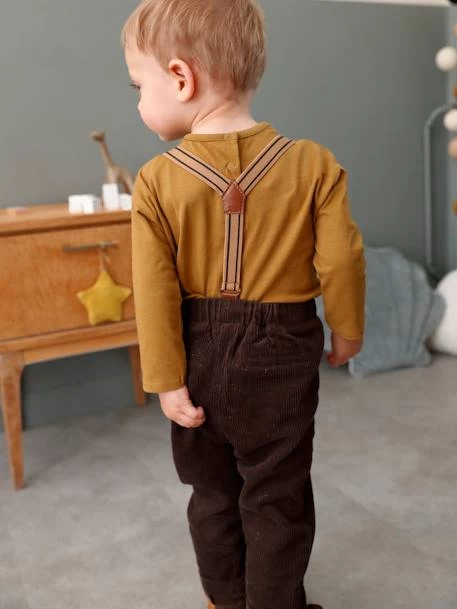 Pantalon En Velours Côtelé Bébé Chocolat - Vertbaudet – Image 6