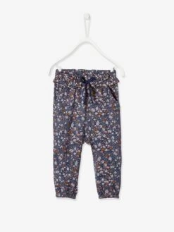 Pantalon Imprimé Bébé Taille élastiquée Bleu Ardoise - Vertbaudet
