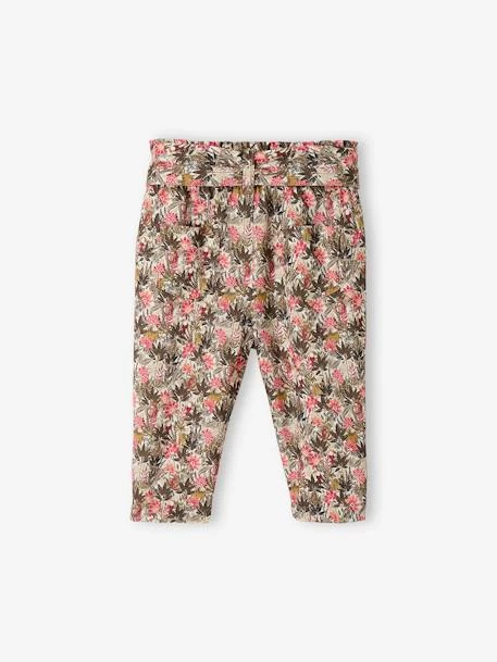 Pantalon Imprimé Jungle Bébé Avec Ceinture à Nouer Ivoire Imprimé - Vertbaudet – Image 2