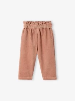 Pantalon Large En Velours Côtelé Bébé Cappuccino - Vertbaudet