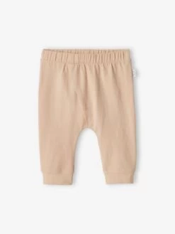 Pantalon Naissance En Maille Souple BASICS Blanc Imprimer Fleuris - Vertbaudet