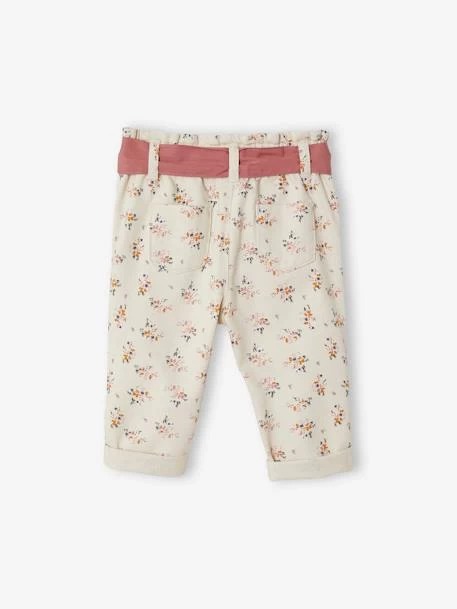 Pantalon Paperbag Bébé Avec Ceinture Beige Clair Imprimé - Vertbaudet – Image 4