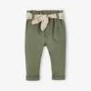 Pantalon Paperbag Bébé Avec Ceinture Lichen - Vertbaudet
