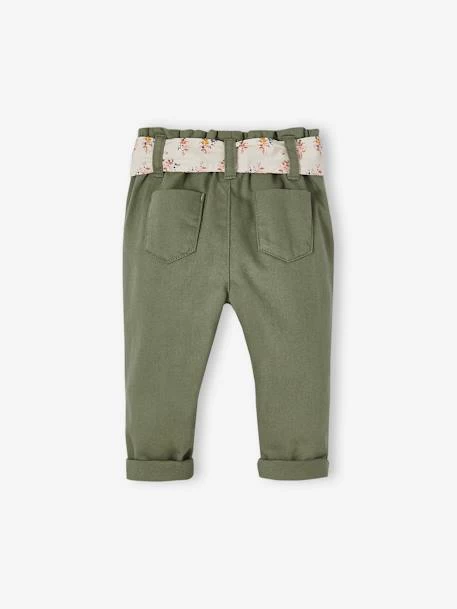 Pantalon Paperbag Bébé Avec Ceinture Lichen - Vertbaudet – Image 2