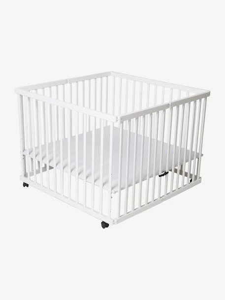 Parc Pliant En Bois VERTBAUDET Naturel/blanc - Vertbaudet – Image 3