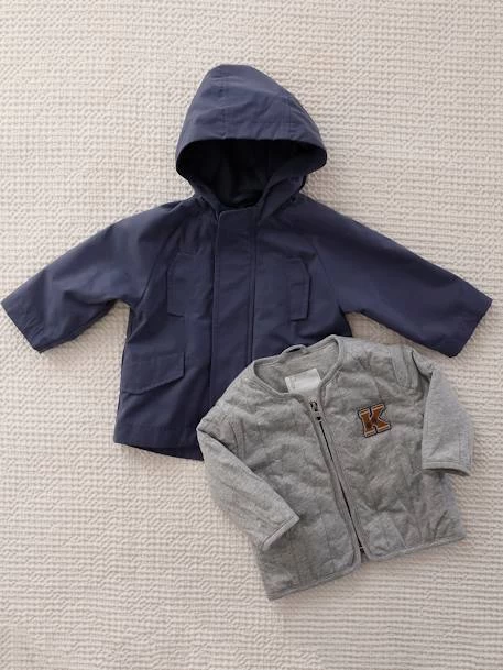 Parka 3 En 1 Bébé Avec Blouson Amovible En Molleton Bleu Ardoise - Vertbaudet