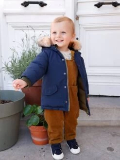 Parka Réversible Bébé Avec Capuche Encre - Vertbaudet