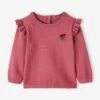 Pull à Volants Cerise Bébé Avec Pompons Lilas - Vertbaudet