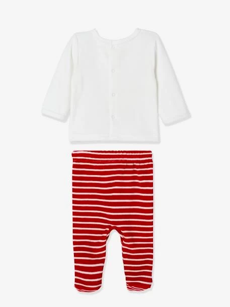 Pyjama 2 Pièces En Velours Bébé Noël Ivoire - Vertbaudet – Image 2