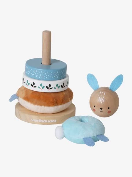 Pyramide à Empiler Tissu Et Bois FSC® Bleu - Vertbaudet – Image 2