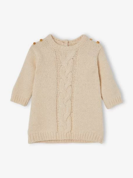 Robe Bébé En Tricot Et Son Collant Assorti Beige - Vertbaudet – Image 2
