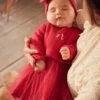 Robe De Fêtes Effet 2 En 1 Et Son Bandeau Bébé Rouge Brique - Vertbaudet