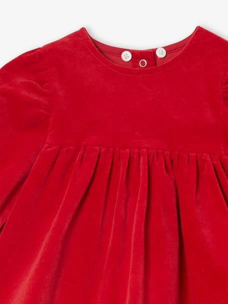 Robe En Velours Bébé Et Son Collant Assorti Rouge - Vertbaudet – Image 4