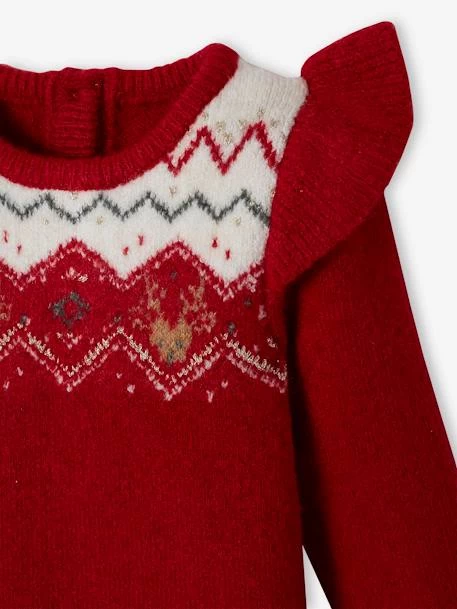 Robe Jacquard Bébé Son Bandeau Et Collant Assorti Rouge - Vertbaudet – Image 6