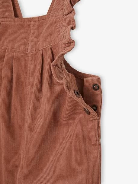 Salopette à Volants Bébé En Velours Noisette - Vertbaudet – Image 3