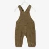 Salopette En Velours Imprimé Bébé Vert Moyen Aop - 18-0426 Tcx - Vertbaudet