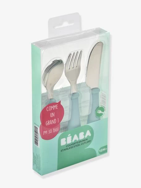 Set 3 Couverts D'apprentissage Inox BEABA Airy Green - Beaba – Image 3