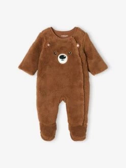 Surpyjama "animal" Bébé Naissance En Peluche Ivoire - Vertbaudet