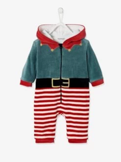Surpyjama En Velours Lutin Mixte Bébé Rouge Brique - Vertbaudet