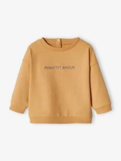 Sweat Bébé En Molleton Personnalisable Moka - Vertbaudet